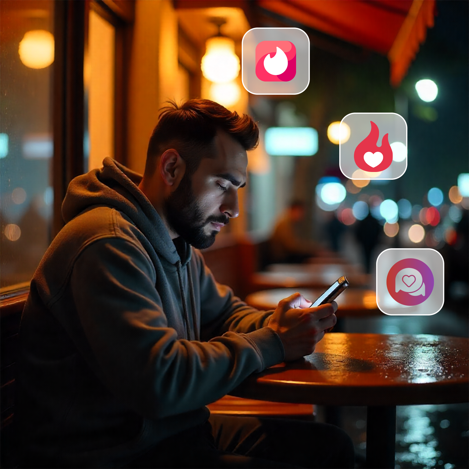 Crowded chaotic club scene